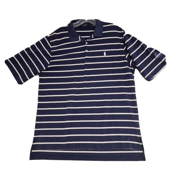 Ralph Lauren Shirt Mens Large Blue Polo Golf Solid 100% Pima Cotton Short Sleeve - Picture 1 of 16